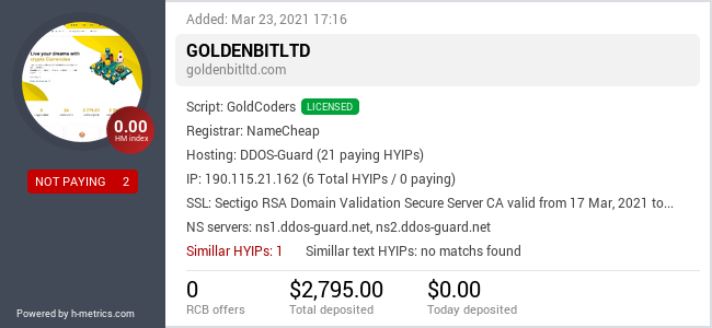 Onic.top info about goldenbitltd.com