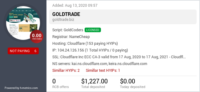 Onic.top info about goldtrade.biz