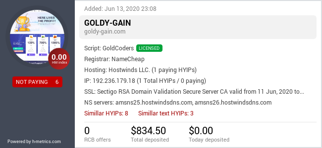 Onic.top info about goldy-gain.com
