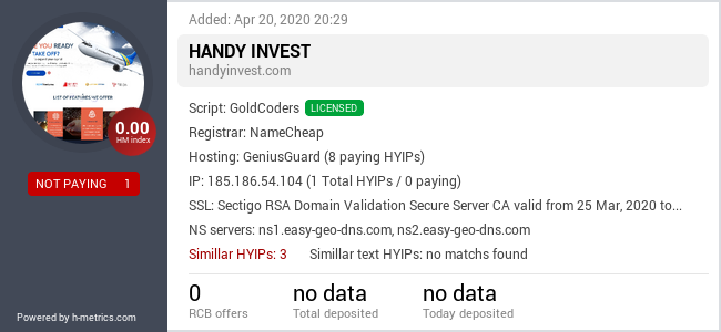 Onic.top info about handyinvest.com