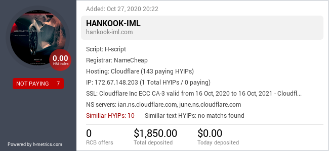 Onic.top info about hankook-iml.com