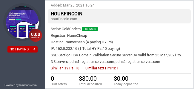 Onic.top info about hourfincoin.com