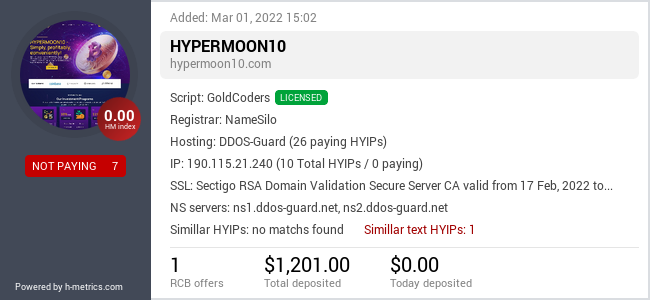 HYIPLogs.com widget for hypermoon10.com