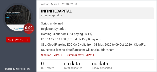 Onic.top info about infinitecapital.cc