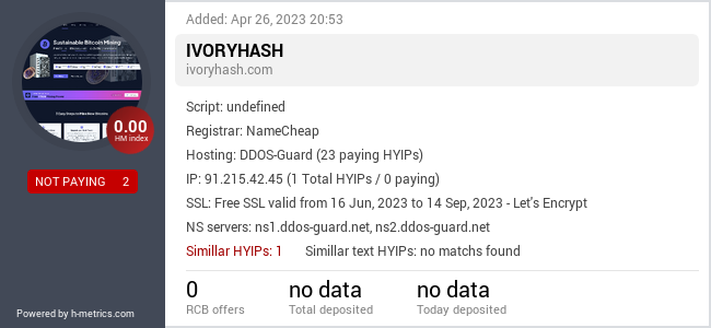 Onic.top info about ivoryhash.com