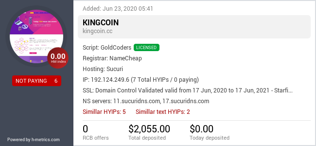 Onic.top info about kingcoin.cc