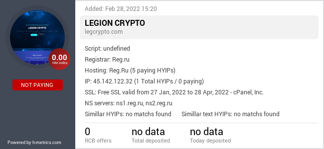 Onic.top info about legcrypto.com