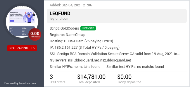 HYIPLogs.com widget for leqfund.com