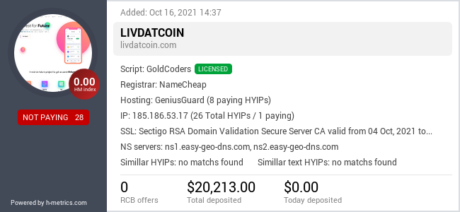 Onic.top info about livdatcoin.com