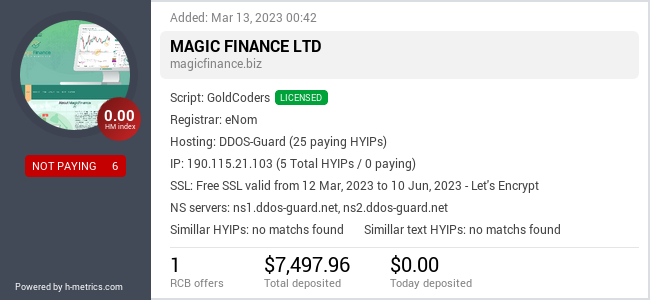 Onic.top info about magicfinance.biz