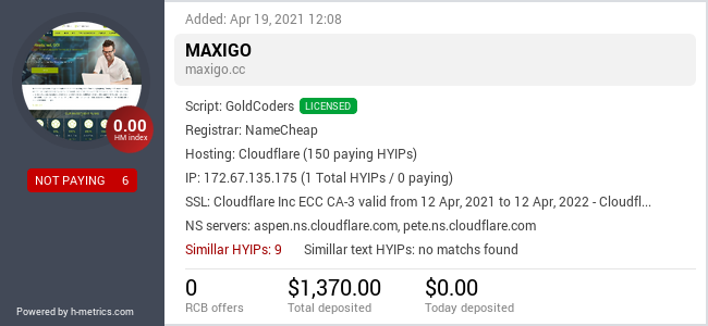 Onic.top info about maxigo.cc