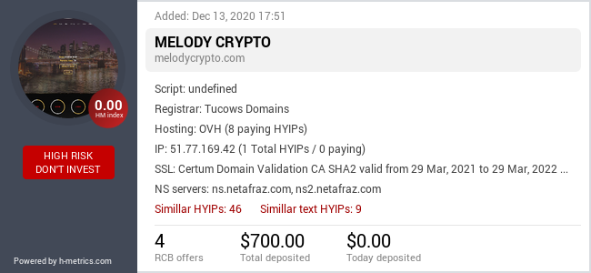 Onic.top info about melodycrypto.com