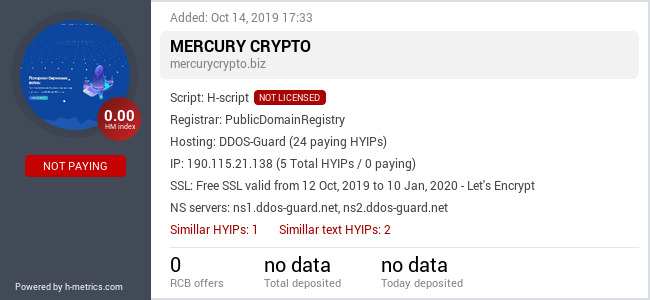 HYIPLogs.com widget for mercurycrypto.biz