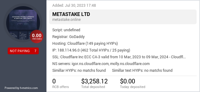 Onic.top info about metastake.online