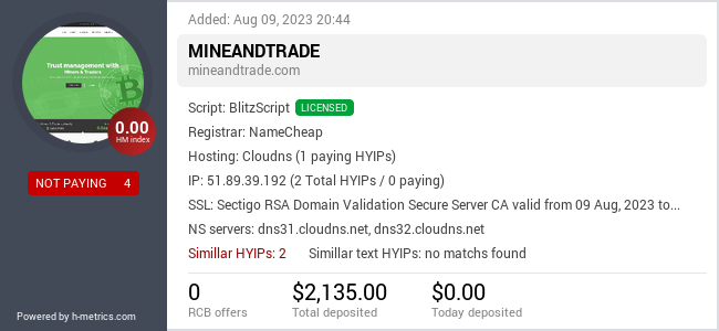 Onic.top info about mineandtrade.com