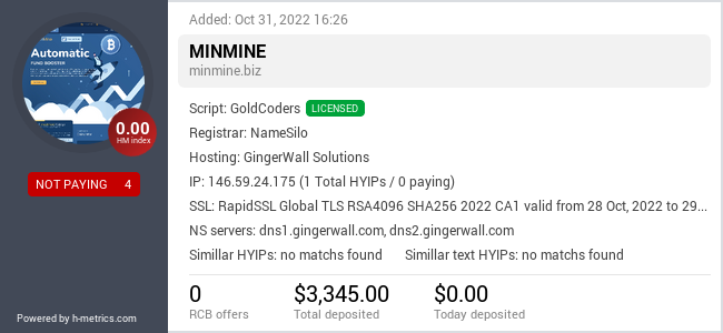 Onic.top info about minmine.biz