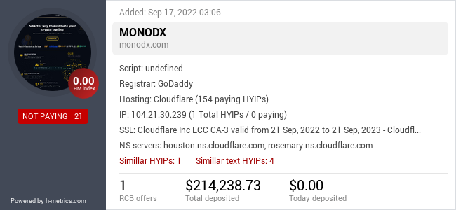 Onic.top info about monodx.com