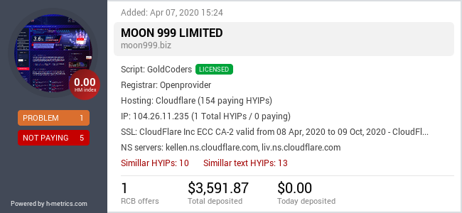 Onic.top info about moon999.biz