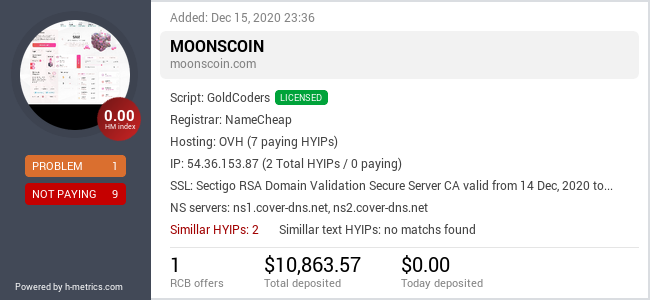 Onic.top info about moonscoin.com