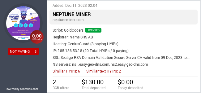 Onic.top info about neptuneminer.com