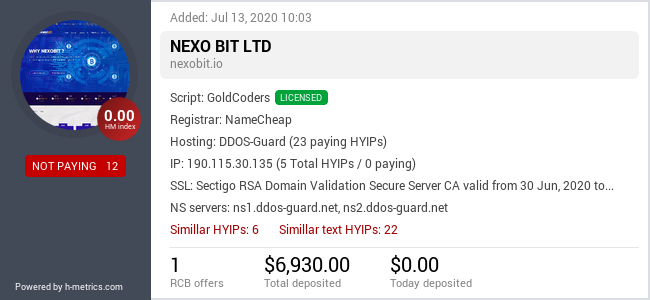 Onic.top info about nexobit.io