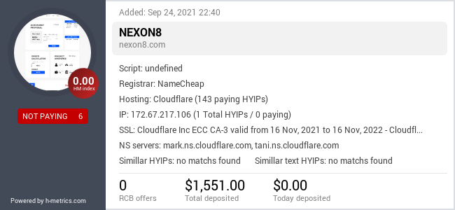 Onic.top info about nexon8.com