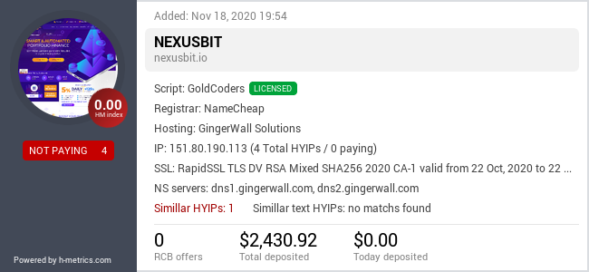 Onic.top info about nexusbit.io