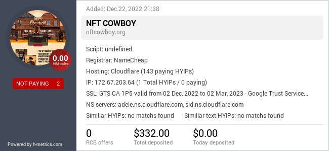 Onic.top info about nftcowboy.org