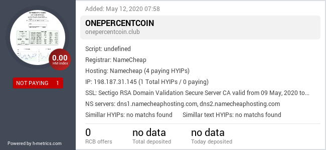 HYIPLogs.com widget for onepercentcoin.club