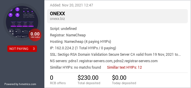 Onic.top info about onexx.biz