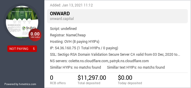 Onic.top info about onward.capital