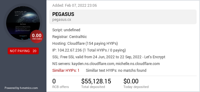Onic.top info about pegasus.cx