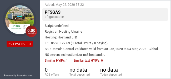 HYIPLogs.com widget for pfsgas.space