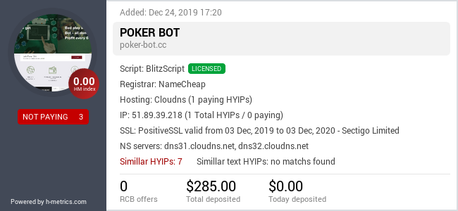 Onic.top info about poker-bot.cc