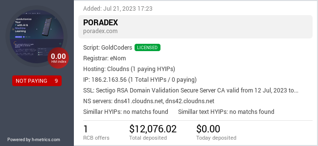 Onic.top info about poradex.com