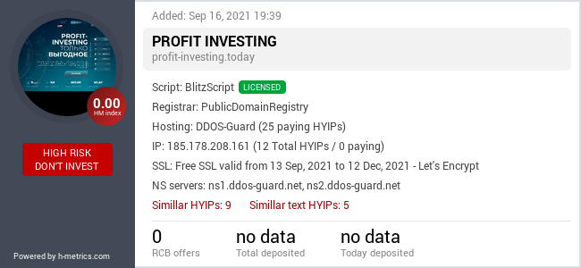 HYIPLogs.com widget for profit-investing.today