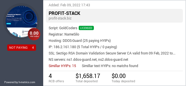 HYIPLogs.com widget for profit-stack.biz