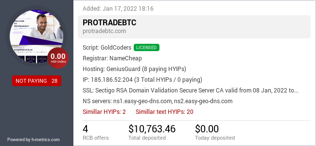 Onic.top info about protradebtc.com