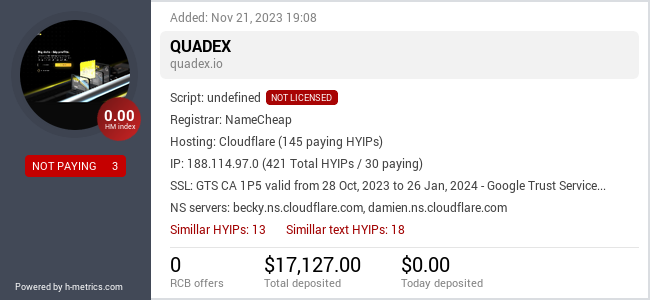 Onic.top info about quadex.io
