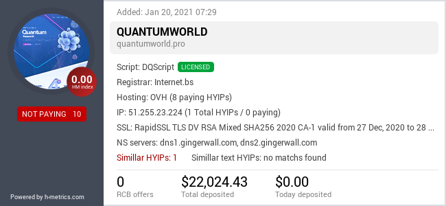 Onic.top info about quantumworld.pro