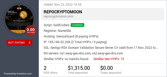 Onic.top info about repocryptomoon.com