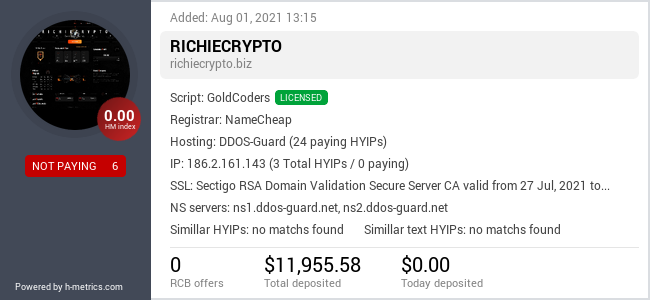 HYIPLogs.com widget for richiecrypto.biz