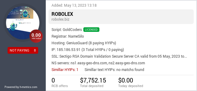 Onic.top info about robolex.biz