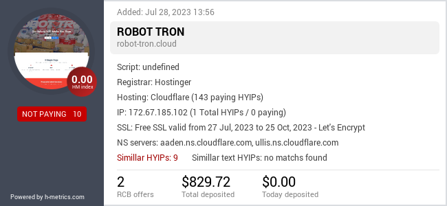 Onic.top info about robot-tron.cloud