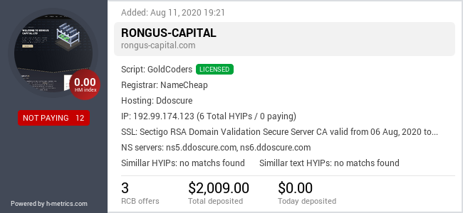 Onic.top info about rongus-capital.com