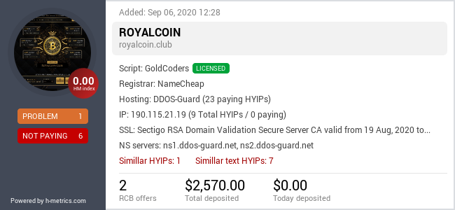 Onic.top info about royalcoin.club