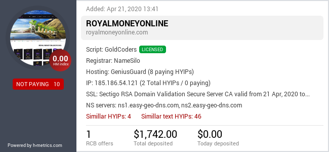 Onic.top info about royalmoneyonline.com