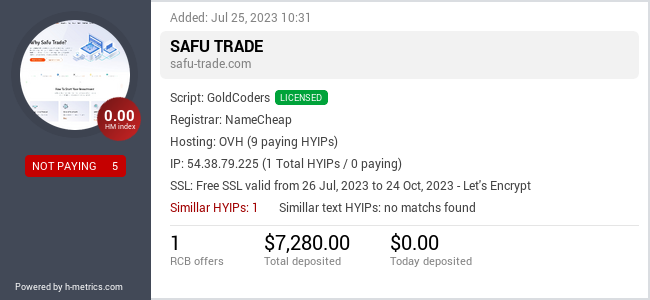 Onic.top info about safu-trade.com