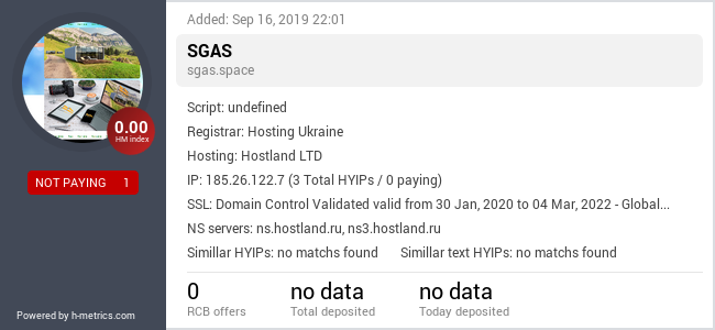 HYIPLogs.com widget for sgas.space