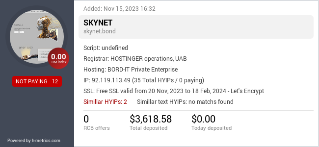 Onic.top info about skynet.bond